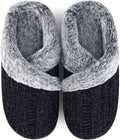 Slippers for Women Fuzzy House Slip on Indoor Outdoor Bedroom Furry Fleece Lined Ladies Comfy Memory Foam Female Home Shoes Anti-Skid Rubber Hard Sole